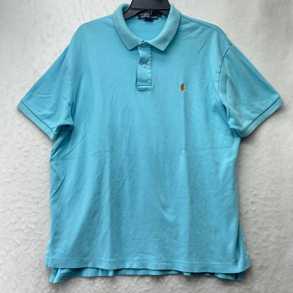 Polo By Ralph Lauren Shirt Men's L Light Blue Classic Collared Embroidered Logo - Picture 1 of 11